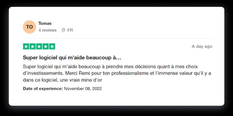 Avis d’un utilisateur de Value Investing Screener (2 sur 4)