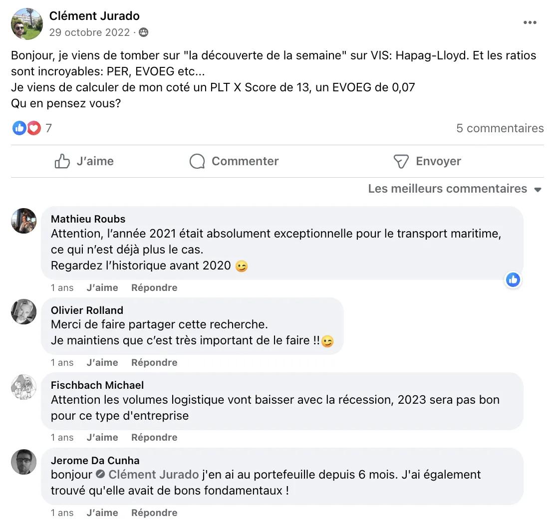 Échange entre membres du groupe privé